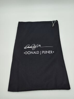 DONALD J PLINER Black Drawstring Dust Bag Shoe Storage Travel Pouch EUC